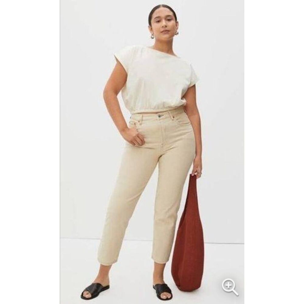 EVERLANE The 90's Cheeky In Clay Organic Cotton Crop Jean Size 27